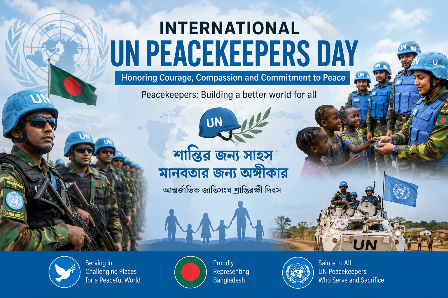 আন্তর্জাতিক জাতিসংঘ শান্তিরক্ষী দিবস: বিশ্বশান্তির পথে আত্মত্যাগের অনন্য দৃষ্টান্ত